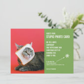 Funny Cat Bread Mask kerstapid-fotokaart Feestdagenkaart (Staand voorkant)