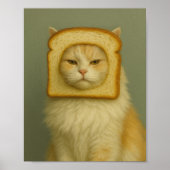 Funny Cat Bread Surreal Aesthetic Wall Art Print (Voorkant)