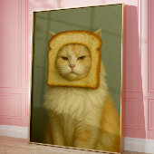 Funny Cat Bread Surreal Aesthetic Wall Art Print