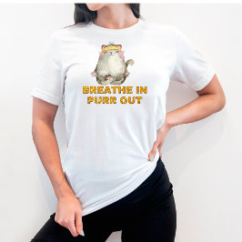 Funny Cat Breathe Spint Yoga T-Shirt