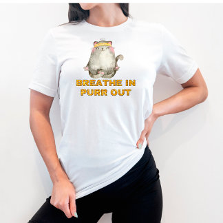 Funny Cat Breathe Spint Yoga T-Shirt