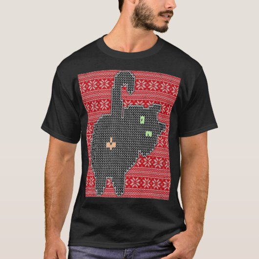 Funny Cat Butt Mannen Ugly Kerstparty T-shirt (Voorkant)