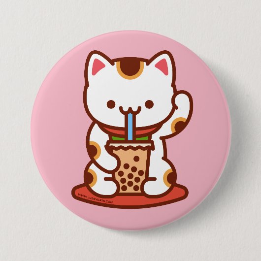 Funny Cat - Button - MANEKI-NEKO BOBA KIT-TEA (Voorkant)