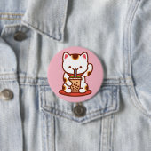 Funny Cat - Button - MANEKI-NEKO BOBA KIT-TEA (In situ)