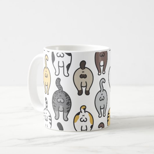 Funny Cat Butts Koffiemok (Voorkant links)