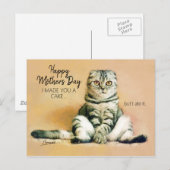 Funny Cat Cake Happy Moederdag Briefkaart (Voorkant / Achterkant)