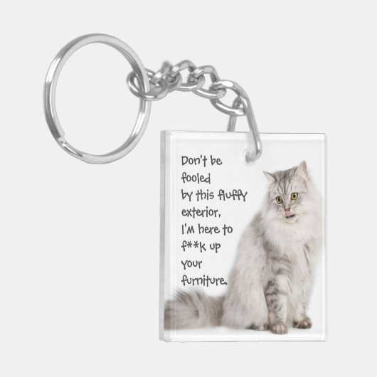 Funny Cat Caption Mess-up Furmu Sleutelhanger (Voorkant Links)
