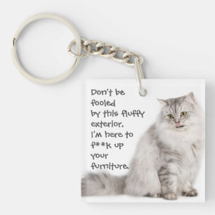Funny Cat Caption Mess-up Furmu Sleutelhanger