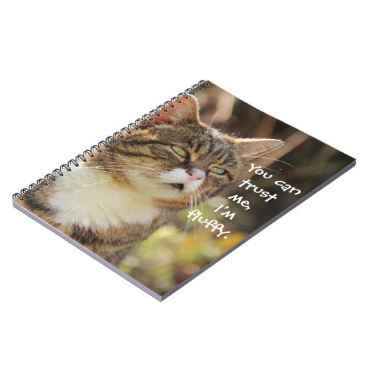Funny Cat Caption Vertrouw me dat ik fluffy ben Notitieboek (Linkerzijde)