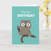 Funny Cat Card Kaart (Gele Bloem)