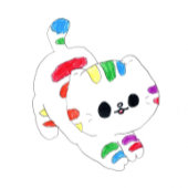 Funny Cat Cartoon Gepersonaliseerde Kleurrijke Kaw Sticker