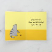 Funny Cat Cartoon Joke Coughed Gift Birthday Kaart (Binnen)