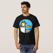 Funny Cat Cartoon No Kings Protest Rally T-shirt (Voorkant volledig)