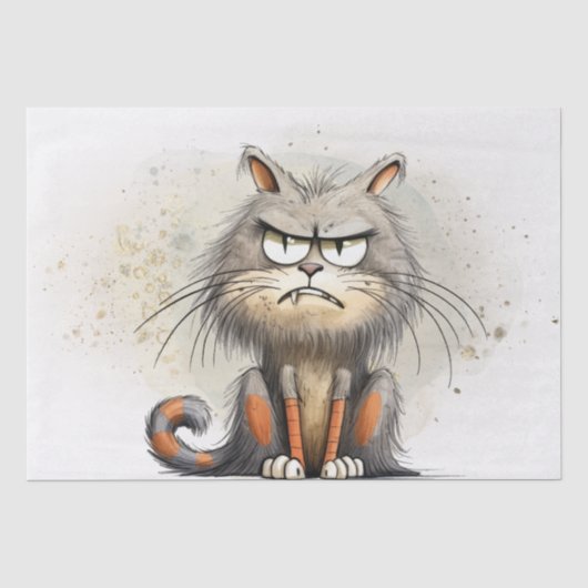 Funny Cat Cartoon Tissuepapier (Voorkant)