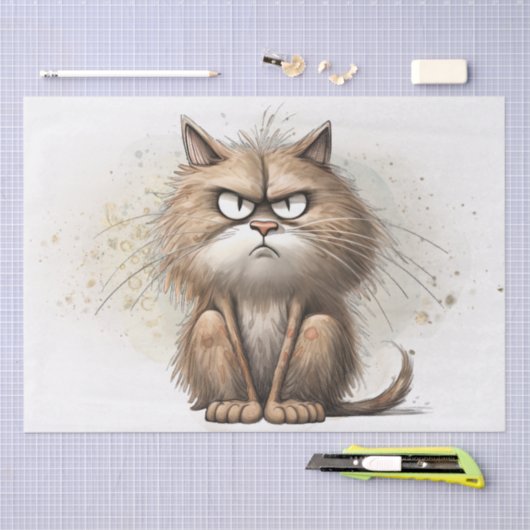 Funny Cat Cartoon Tissuepapier (Craft)