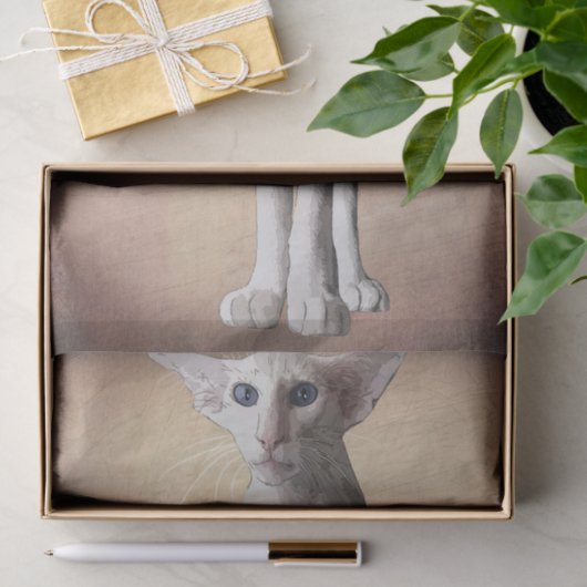 Funny Cat Cartoon Waterverf Tissuepapier (Geschenk)