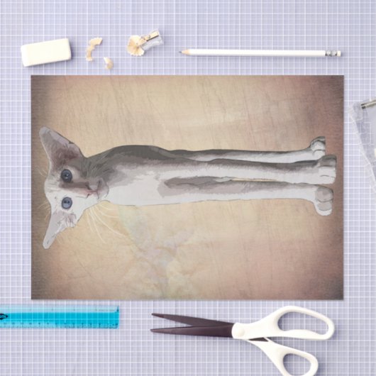 Funny Cat Cartoon Waterverf Tissuepapier (Craft)