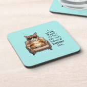 Funny Cat - Cat Boss Hard kunststof onderzetter (Linkerzijde)