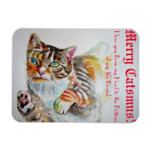 Funny Cat cats Love Toe Beans Merry Kerstcard Magneet (Horizontaal)