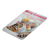 Funny Cat cats Love Toe Beans Merry Kerstcard Magneet (Linkerzijde)