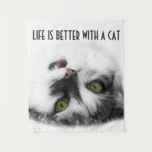 Funny Cat charming Wandkleed (Voorkant)