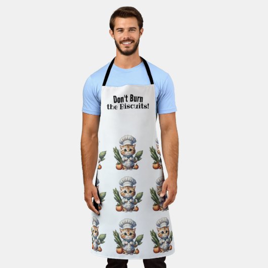 Funny Cat Chef All-Over Print Schort (Gedragen)