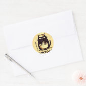 Funny Cat Chef Cooking Ronde Sticker (Envelop)