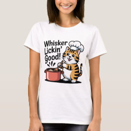 Funny Cat Chef T-shirt Koken Humor Graphic T- Shir