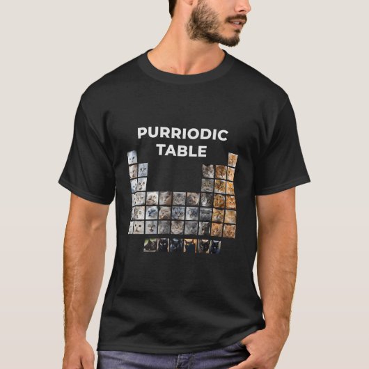 Funny Cat Chemistry Pun Periodic Table T-shirt (Voorkant)