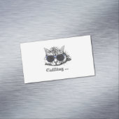 Funny Cat Chilling with Cute Sunbril Magnetisch Visitekaartje (Voorbeeld)