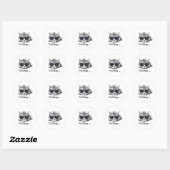 Funny Cat Chilling with Cute Sunbril Ronde Sticker (Vel)
