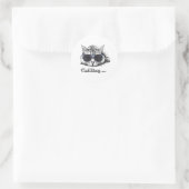 Funny Cat Chilling with Cute Sunbril Ronde Sticker (Tas)