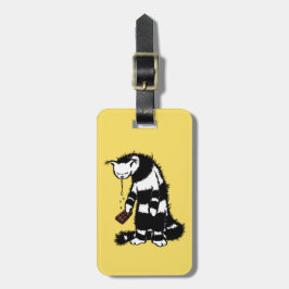 Funny Cat Chocolate Lover - Ink Drawn Drooling Cat Bagagelabel