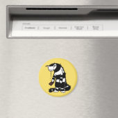 Funny Cat Chocolate Lover - Ink Drawn Drooling Cat Magneet (Insitu (Vaatwasser))