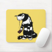 Funny Cat Chocolate Lover - Ink Drawn Drooling Cat Muismat (Met muis)