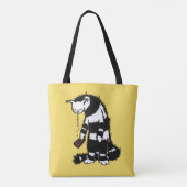 Funny Cat Chocolate Lover - Ink Drawn Drooling Cat Tote Bag (Achterkant)