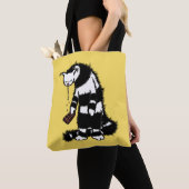 Funny Cat Chocolate Lover - Ink Drawn Drooling Cat Tote Bag (Dichtbij)