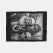 Funny Cat Christmas Bigfoot Alien Santa Snow Selfi Fleece Deken (Voorkant (Horizontaal))