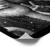 Funny Cat Christmas Bigfoot Alien Santa Snow Selfi Poster (Hoek)