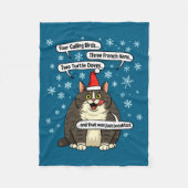 Funny Cat Christmas Carol Meme Merch Santa Hat Kit Fleece Deken (Voorkant)