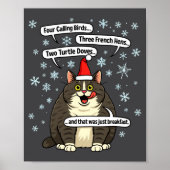Funny Cat Christmas Carol Meme Merch Santa Hat Kit Poster (Voorkant)