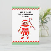 Funny Cat Christmas Feestdagenkaart (Staand voorkant)