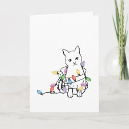 Funny Cat Christmas Holiday Card Feestdagen Kaart