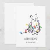 Funny Cat Christmas Holiday Card Feestdagenkaart (Voorkant / Achterkant)