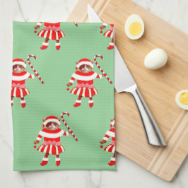 Funny Cat Christmas Holiday Gift Theedoek