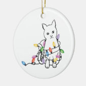 Funny Cat Christmas Holiday  Keramisch Ornament (Links)