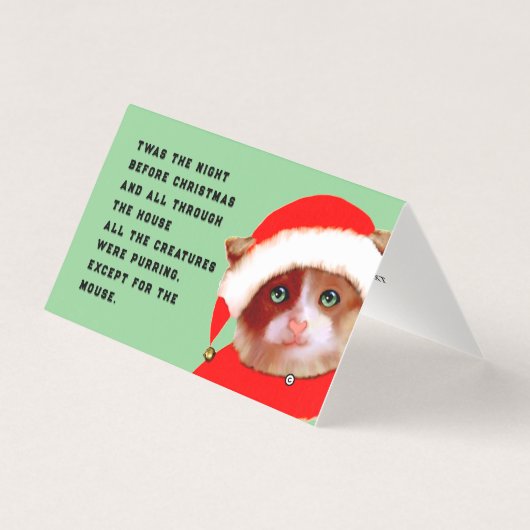Funny Cat Christmas Kaart (Voorkant)