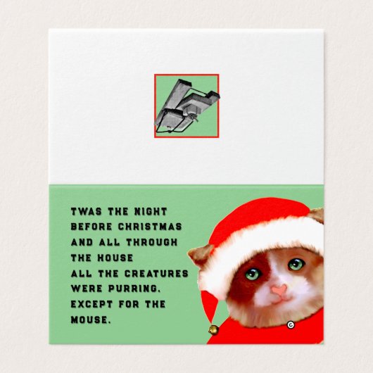 Funny Cat Christmas Kaart (Buitenkant ongevouwen)
