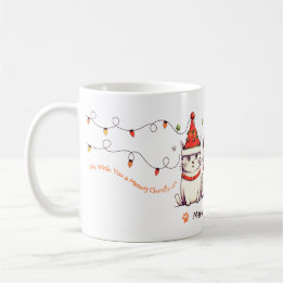 Funny Cat Christmas Lights Mug Koffiemok