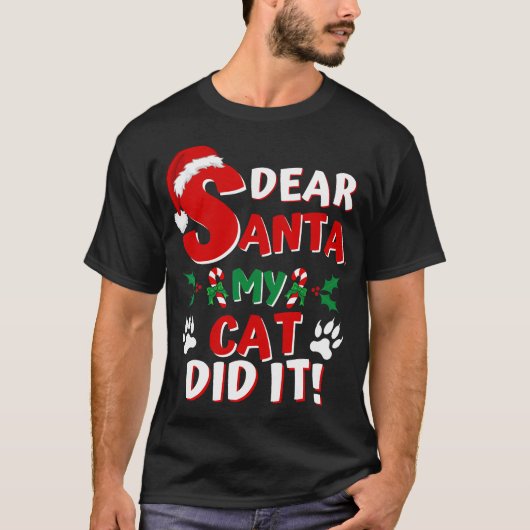 Funny Cat Christmas Shirt Beste Santa Mijn Kat dee (Voorkant)